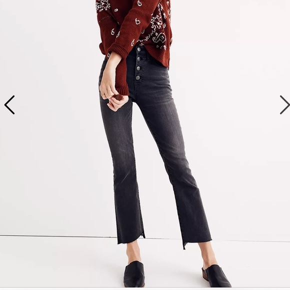 Madewell Button Front Cali-Demi Boot Jeans in washed black - Picture 2 of 3